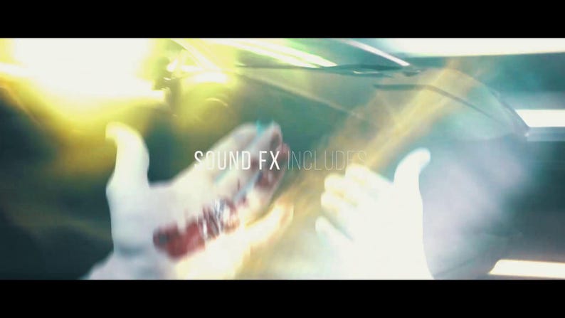 May include: Image with the text "SOUND FX INCLUDES" over a blurred background. The image has a bright, yellow-white light effect, with a hand in the foreground. The overall theme is related to sound effects.