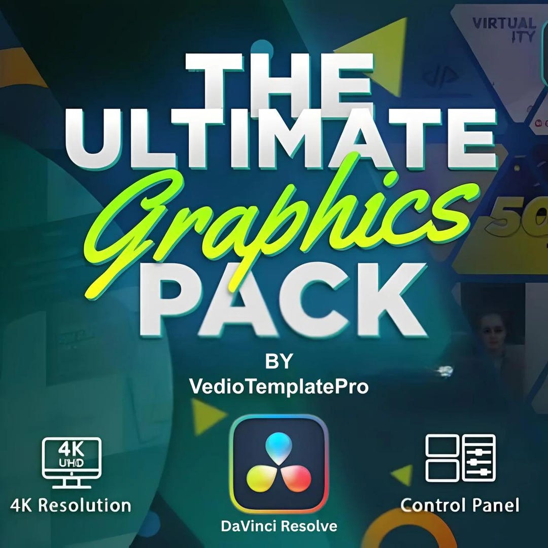 Davinci Resolve Ultimate Graphics Pack: 525+ Motion Graphics, 4K ...