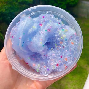 Fairy Crunch - Scented Slushee Clear Slime - Super Bubbly & Crunchy w/ Heart Glitters image 2