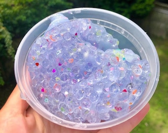 Fairy Crunch - Scented Slushee Clear Slime - Super Bubbly & Crunchy w/ Heart Glitters