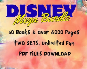Paquete de libros para colorear, páginas para colorear de Disney, 50 libros para colorear, libros para colorear para niños y adultos, libros para colorear de regalo, páginas para colorear por números