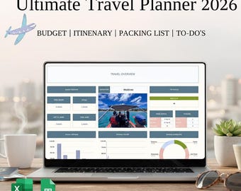 Planificador de viajes, itinerario de vacaciones y seguimiento de presupuesto (Hojas de cálculo de Google)