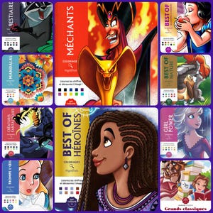 Puede incluir: Una colecci&oacute;n de libros para colorear con varios temas y personajes. Las portadas muestran ilustraciones de un mapache, un villano, una princesa, un mandala, una criatura fant&aacute;stica, una hero&iacute;na y otros personajes cl&aacute;sicos.