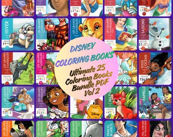 Paquete Disneyland, Libro para colorear Disneyland, Página para colorear Disneyland, Paquete Disney / Princesas Mulan de Stitch Pixar / Imprimible para niños y adultos
