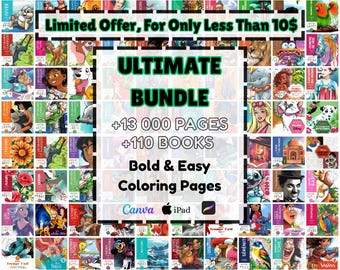 Paquete de 13000 páginas misteriosas para colorear por números de Disney + 100 libros, páginas mágicas para colorear de Disney, descarga digital para adultos y niños, alivio del estrés.