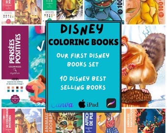 Libros para colorear de Disney, páginas para colorear con un ambiente acogedor, libros para colorear por números, libros para colorear para niños, páginas para colorear para adultos, descarga instantánea.