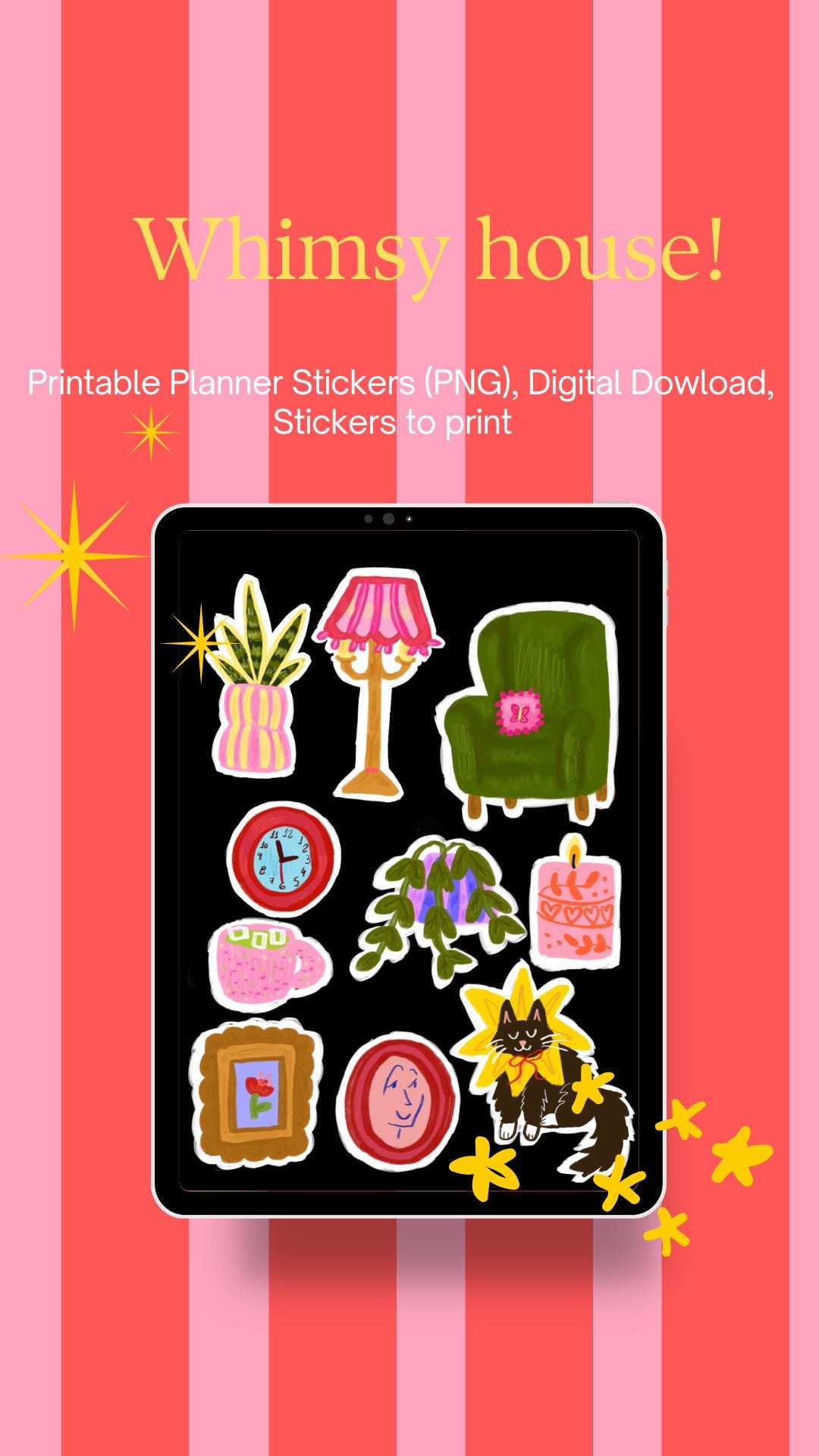 Whimsy Sticker Printable Whimsy Stickers! for Planner and Journal. PNG Format (can Also Be Used ...