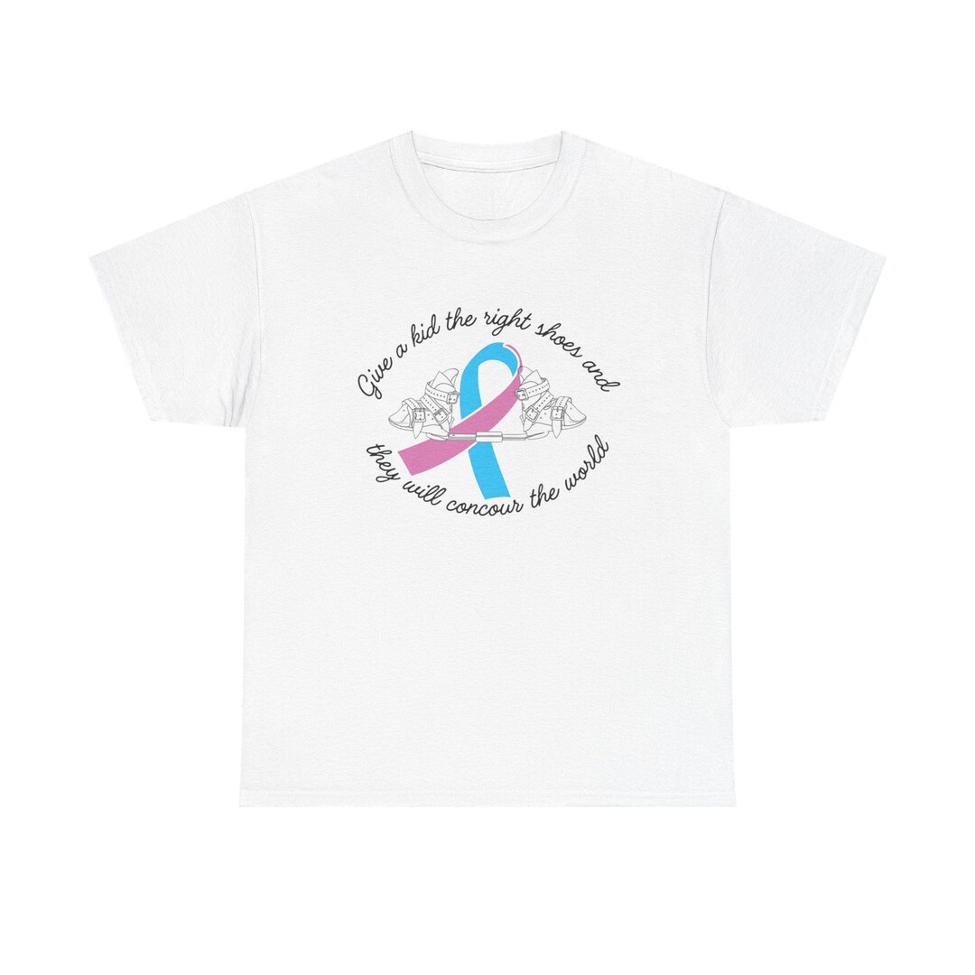 Clubfoot Awareness Ribbon Tee | Blue & Pink Ribbon Design - Etsy