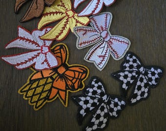 Sports Embroidered Iron On Bow Patches