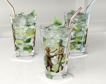 Dancing Alien and Goblin Pint Glass | 16oz