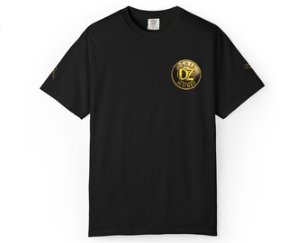 Black T-Shirt with Gold DENIZ MUSIC DZ Logo