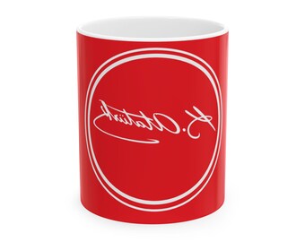 Atatürk Signature Print Ceramic Mug | Minimal Turkish Wall Art, Modern Home Decor