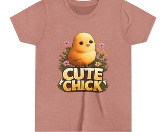 Cute Chick Logo T Shirt, Kawaii Baby Chick Graphic Tee, Cute Chicken Shirt, Pastel Cartoon Chick Design, Gift for Animal Lovers