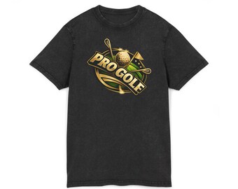 Pro Golf Shirt Luxury Black & Gold Golf Ball Design Tee