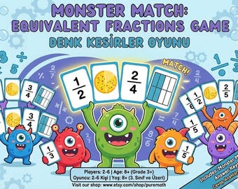 Equivalente breuken Monster Match Game | Rekenactiviteit (pdf)