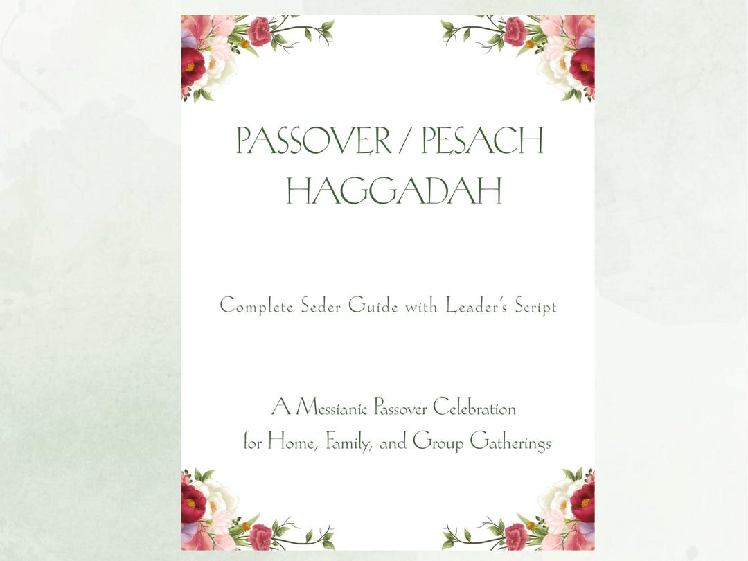 Passover Haggadah Printable, Complete Seder Guide With Leader Script ...