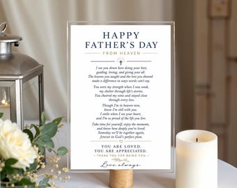 Tarjeta de Feliz Día del Padre desde el Cielo, Tarjeta Conmemorativa Cristiana del Día del Padre, Tarjeta de Pédula para Papá, Tarjeta de Duelo, Recuerdo por la Pérdida del Padre