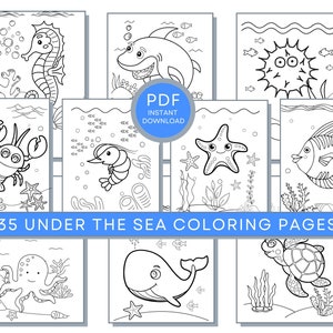 Under The Sea Coloring Pages, Sea Life Coloring, Ocean Coloring Pages, Under Water Coloring, Ocean Life Coloring, Sea Creature Coloring Page