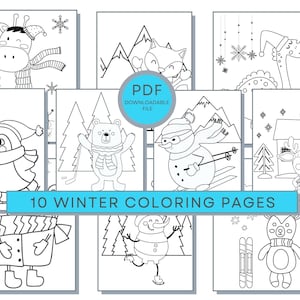 Winter Coloring Pages, Winter PDF Coloring, Winter Printables, Winter Coloring Sheets, Christmas Coloring Pages, Winter Activity Coloring