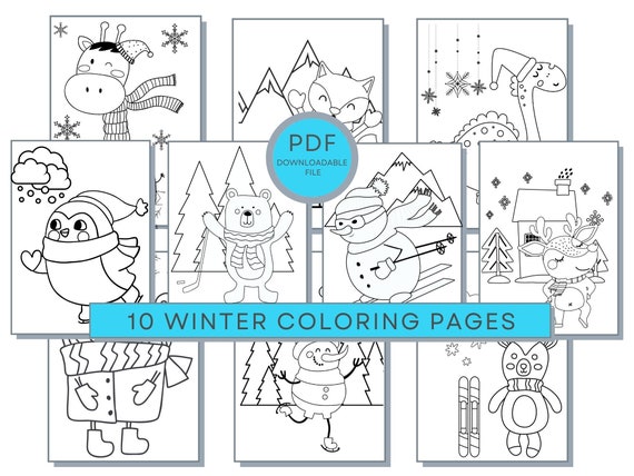 10 Winter Coloring Pages: PDF Coloring Winter Printables