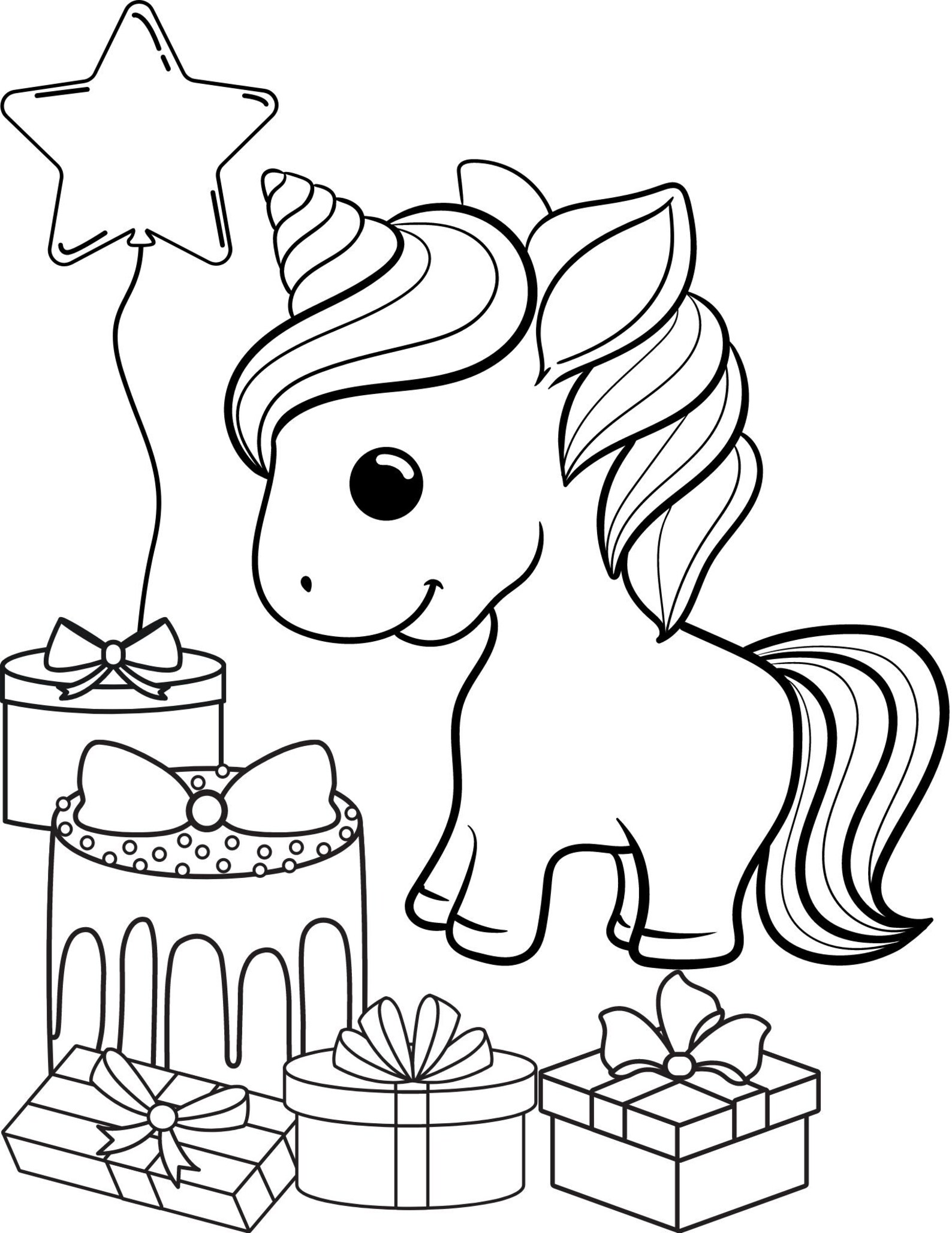 Unicorn Birthday Coloring Pages, Unicorn Birthday Printables, Unicorn