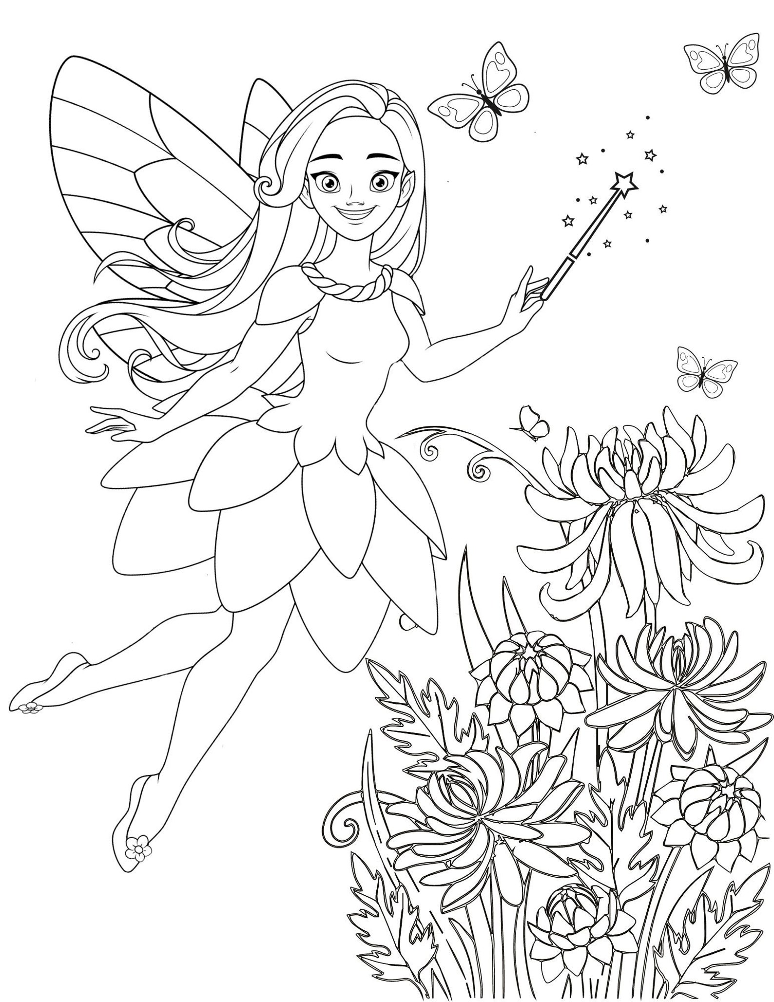 Fairy Coloring Pages, Fairy PDF, Fairy Printables, Fairy Coloring ...