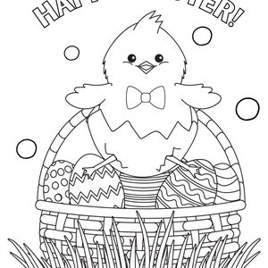 Páginas para colorir de Páscoa, páginas para colorir de Páscoa em PDF, imprimíveis de Páscoa, folhas para colorir de coelhinhos, páginas para colorir de sexta-feira santa, página de atividades de Páscoa imagem 8