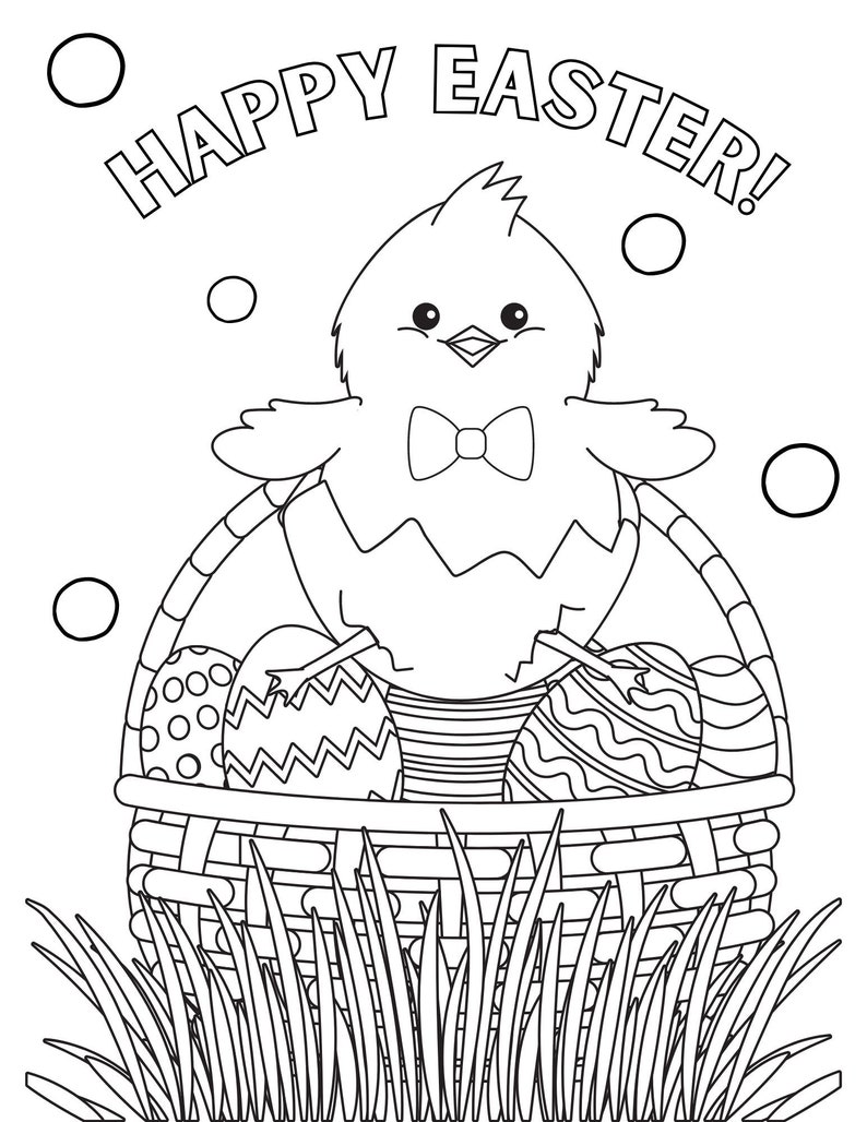 Páginas para colorir de Páscoa, páginas para colorir de Páscoa em PDF, imprimíveis de Páscoa, folhas para colorir de coelhinhos, páginas para colorir de sexta-feira santa, página de atividades de Páscoa imagem 8