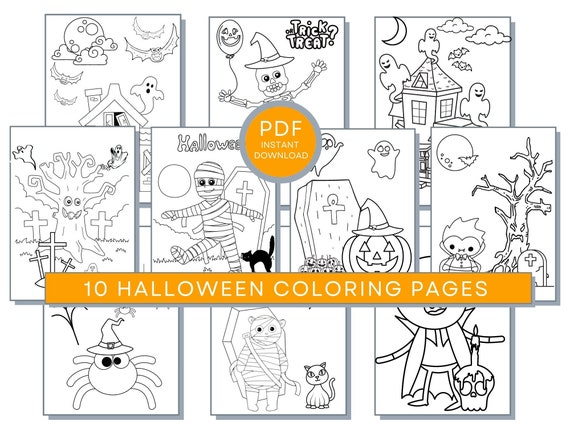 Halloween Coloring Pages, Halloween PDF, Halloween Printables, Scary Coloring Pages, Halloween Activity Sheets, Spooky Coloring Pages