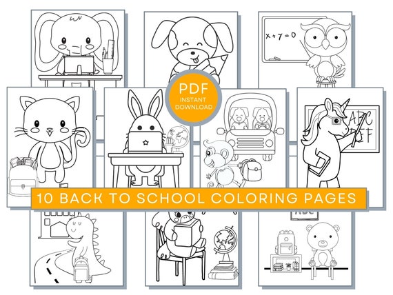 Back To School Coloring Pages, Back To School  PDF, Back To School Printables, Back To School Coloring Sheets, Back To School  Activity Page