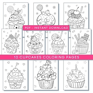 Cupcakes Coloring Pages, Sweets Printables, Cupcake Coloring, Sweets Coloring Pages, Cupcakes Activity Sheets, Cupcakes Downloadable