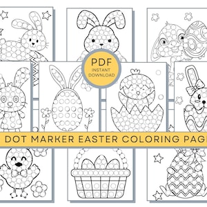 Easter Dot Marker Coloring Pages, Do a Dot Easter Painting, Easter PDF ...