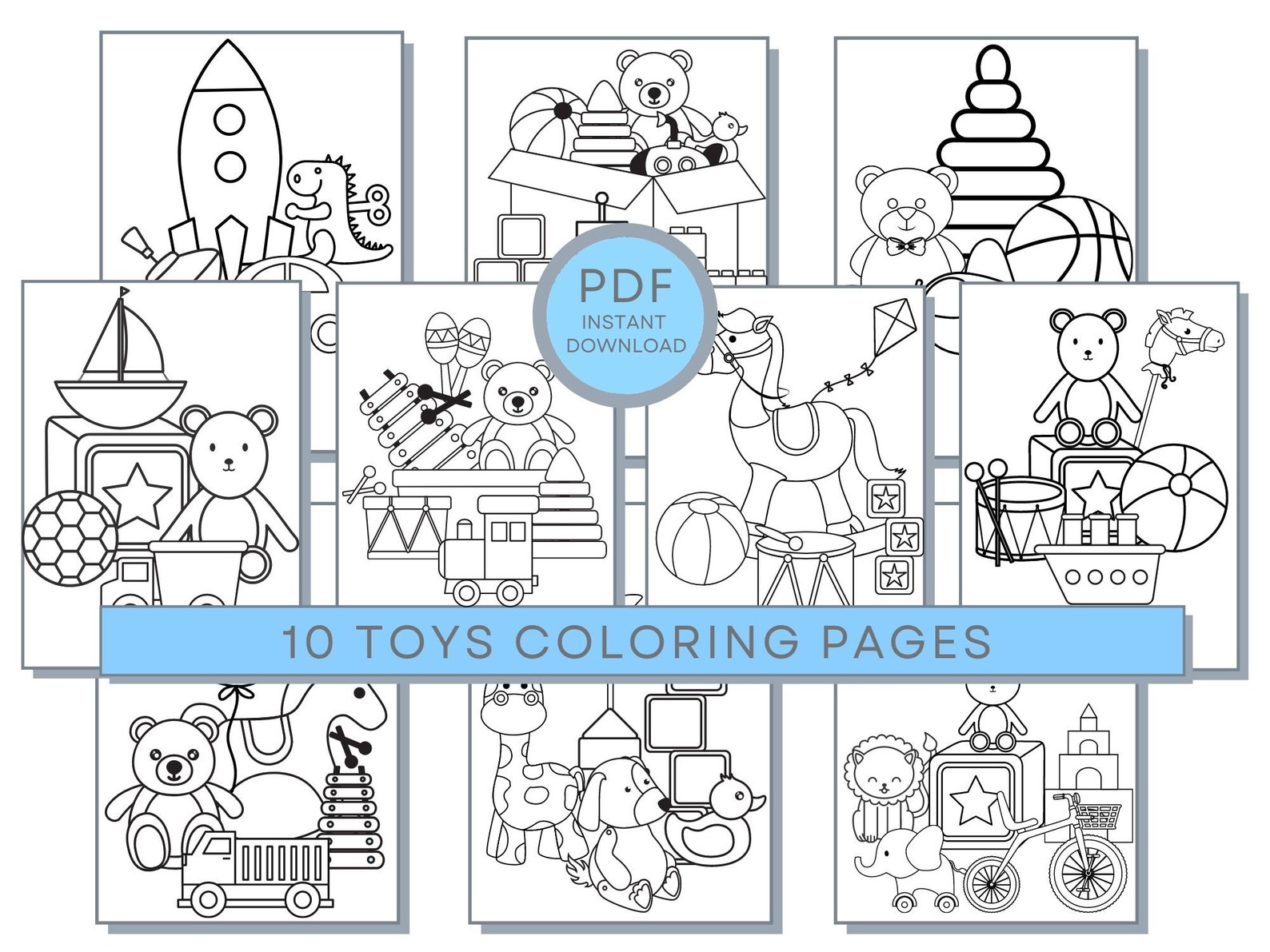 Toys Coloring Pages, Toys PDF, Toys Printables, Toys Coloring Pages