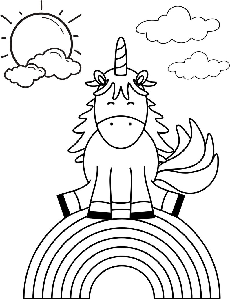 Unicorn Coloring Pages for Kids, Unicorn Printables, Unicorn Sheet ...