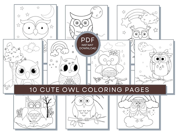 Owl Coloring Pages, Owl PDF Coloring Owl Printables, Owl Coloring Sheets, Cute Owl Coloring Pages, Owl Activity Page, Owl Downloadable