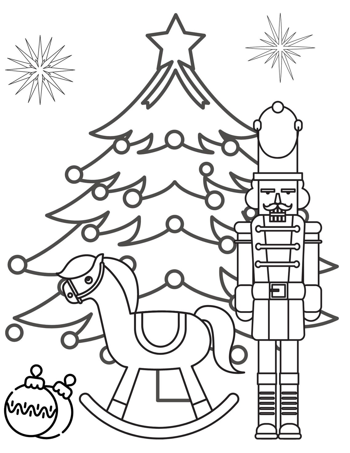 Christmas Coloring Pages, PDF Coloring Christmas Printables, Winter Coloring Sheets, Holiday