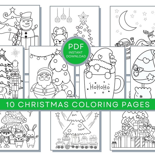 Christmas Coloring Pages, PDF Coloring Christmas Printables, Winter Coloring Sheets, Holiday Coloring Pages, Christmas Activity Page