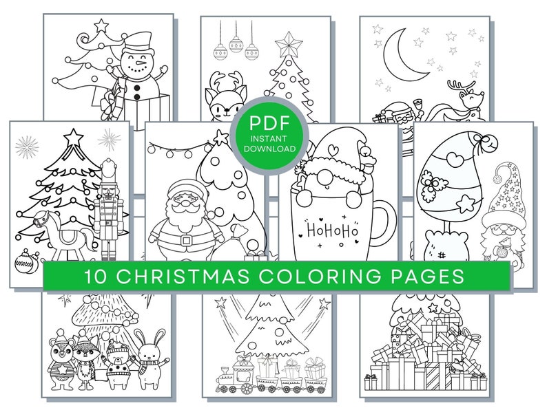Christmas Coloring Pages, PDF Coloring Christmas Printables, Winter  Coloring Sheets, Holiday Coloring Pages, Christmas Activity Page