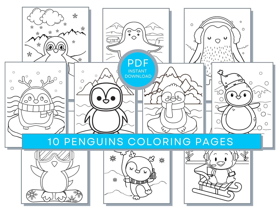 Penguin Coloring Pages, Penguin PDF, Penguin Printables, Penguin ...