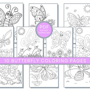 Butterfly Coloring Pages, Butterfly PDF, Butterfly Printables, Butterfly Coloring Sheets, Summer Coloring Pages, Butterfly Activity Pages