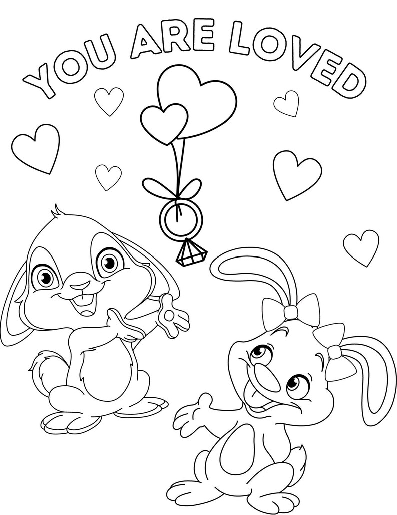 Valentine's Day Coloring Pages for Kids Valentines - Etsy