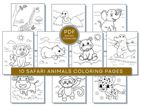 Safari Animals Coloring Pages, Safari Animals Printables, Safari Animals Coloring Sheets, Safari Animals PDF, Safari Animals Downloadable