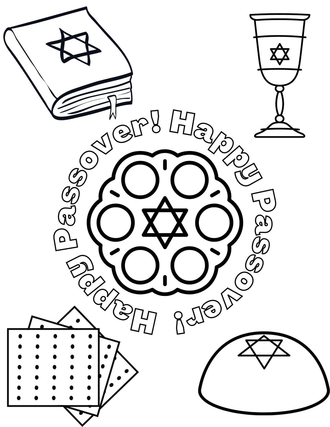 Passover Coloring Pages Passover Printables Jewish Coloring Etsy
