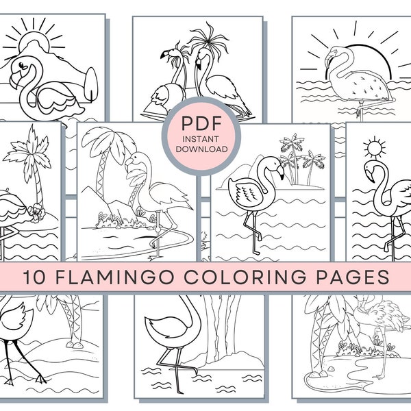 Flamingo Coloring Pages, Flamingo PDF, Flamingo Printables, Flamingo Coloring Sheets, Flamingo Activity Page, Flamingo Downloadable