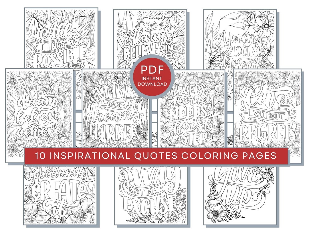 Inspirational Quotes Coloring Pages, Inspirational Quotes PDF