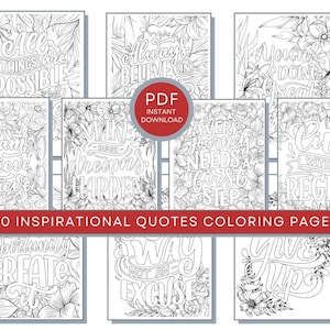 Kolorowanki z inspirującymi cytatami, Inspirujące cytaty PDF, Wydruki z inspirującymi cytatami, Arkusze do kolorowania z inspirującymi cytatami
