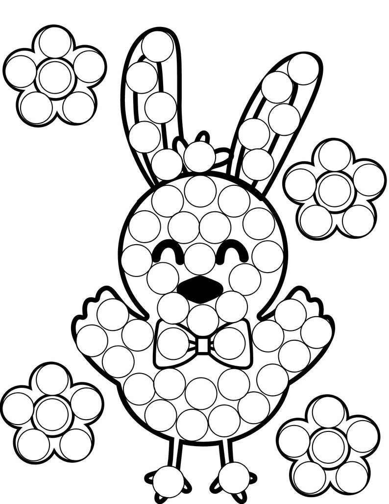 Easter Dot Marker Coloring Pages, Do a Dot Easter Painting, Easter PDF ...