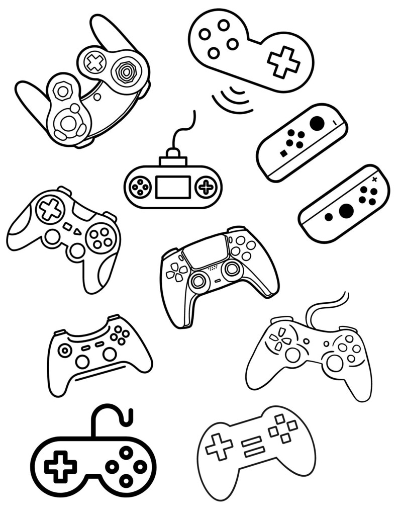 Gaming Coloring Pages, Gaming PDF, Gaming Printables, Gamer Coloring