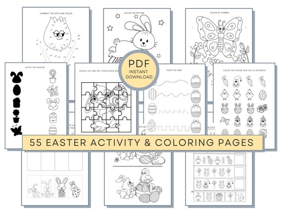 Easter Activity Pages, Easter PDF, Easter Printables, Easter Coloring Pages, Good Friday Activity Pages, Bunny Activity Page