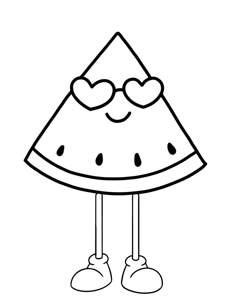 Cute Fruit Coloring Pages, Kawaii Food Printable, Funny Fruits Coloring Page, Funny Food Coloring Page, Cute Food Coloring, Kawaii Fruit image 5